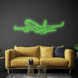 757-200 Angle Neon Silhouette