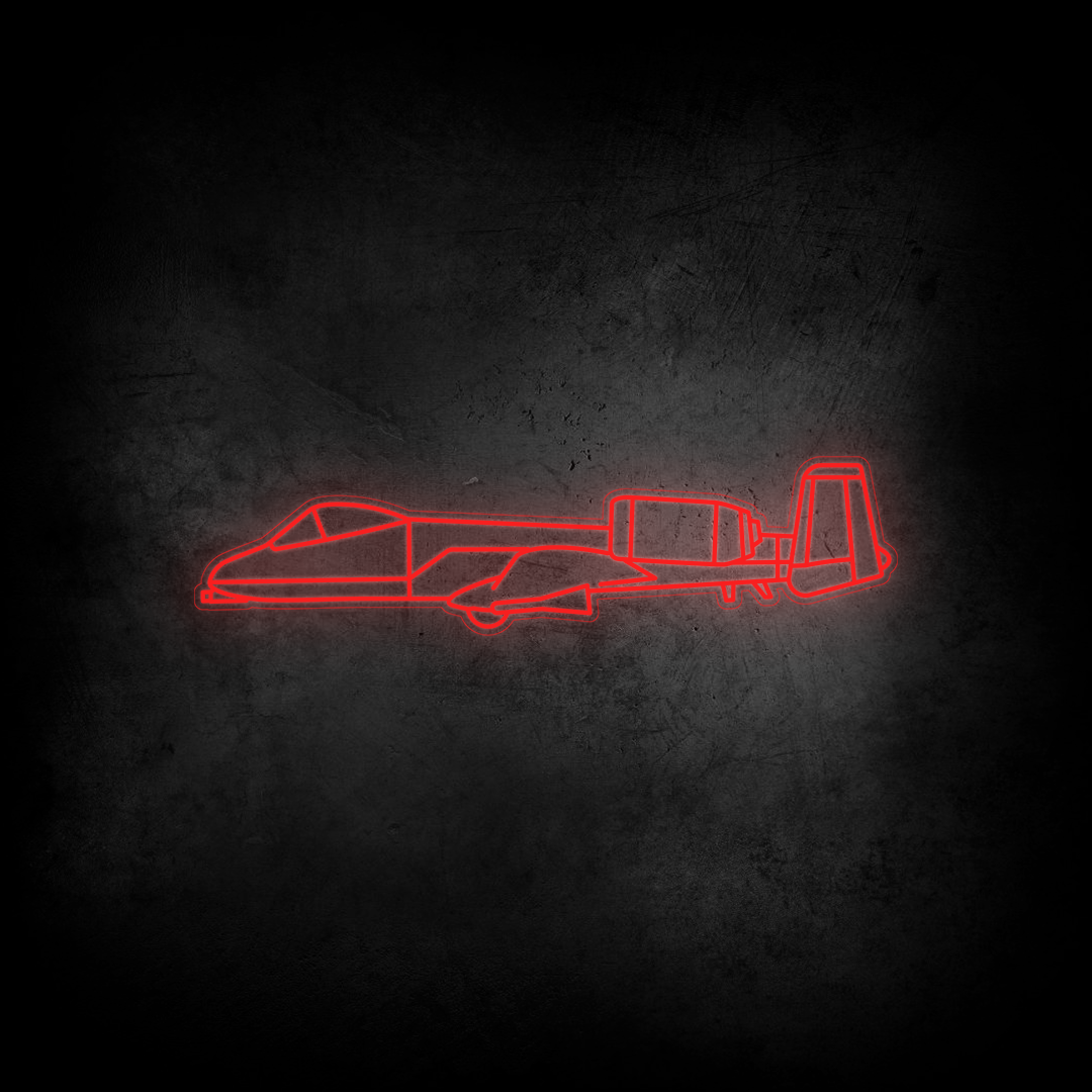 A-10 Thunderbolt 2 Neon Silhouette