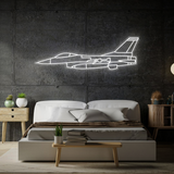 F-16 Falcon Neon Silhouette