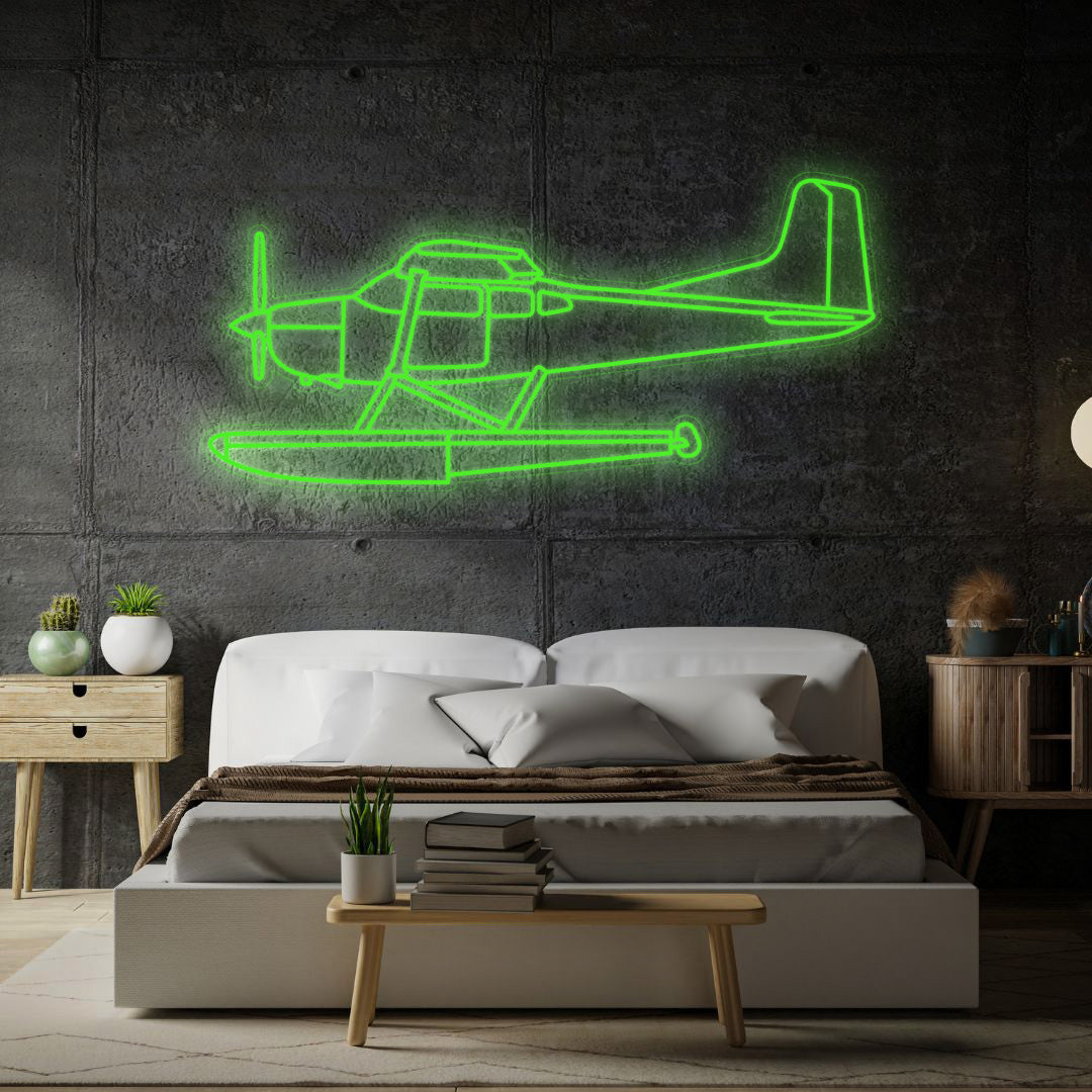 185F floatplane Neon Silhouette