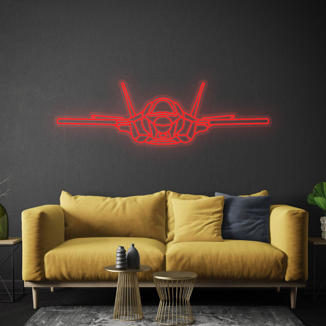 F-35B Lightning ll Front Neon Silhouette