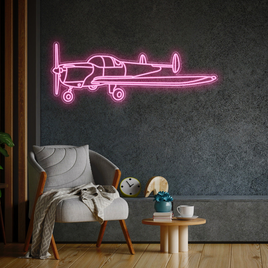 Ercoupe 1946 Angle Neon Silhouette