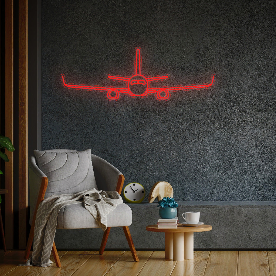 737-800NG Front Neon Silhouette