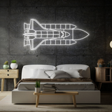 Space Shuttle System Neon Silhouette
