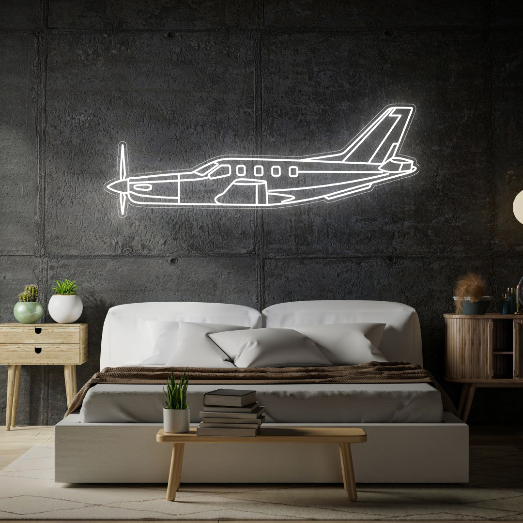 TBM 850 Neon Silhouette