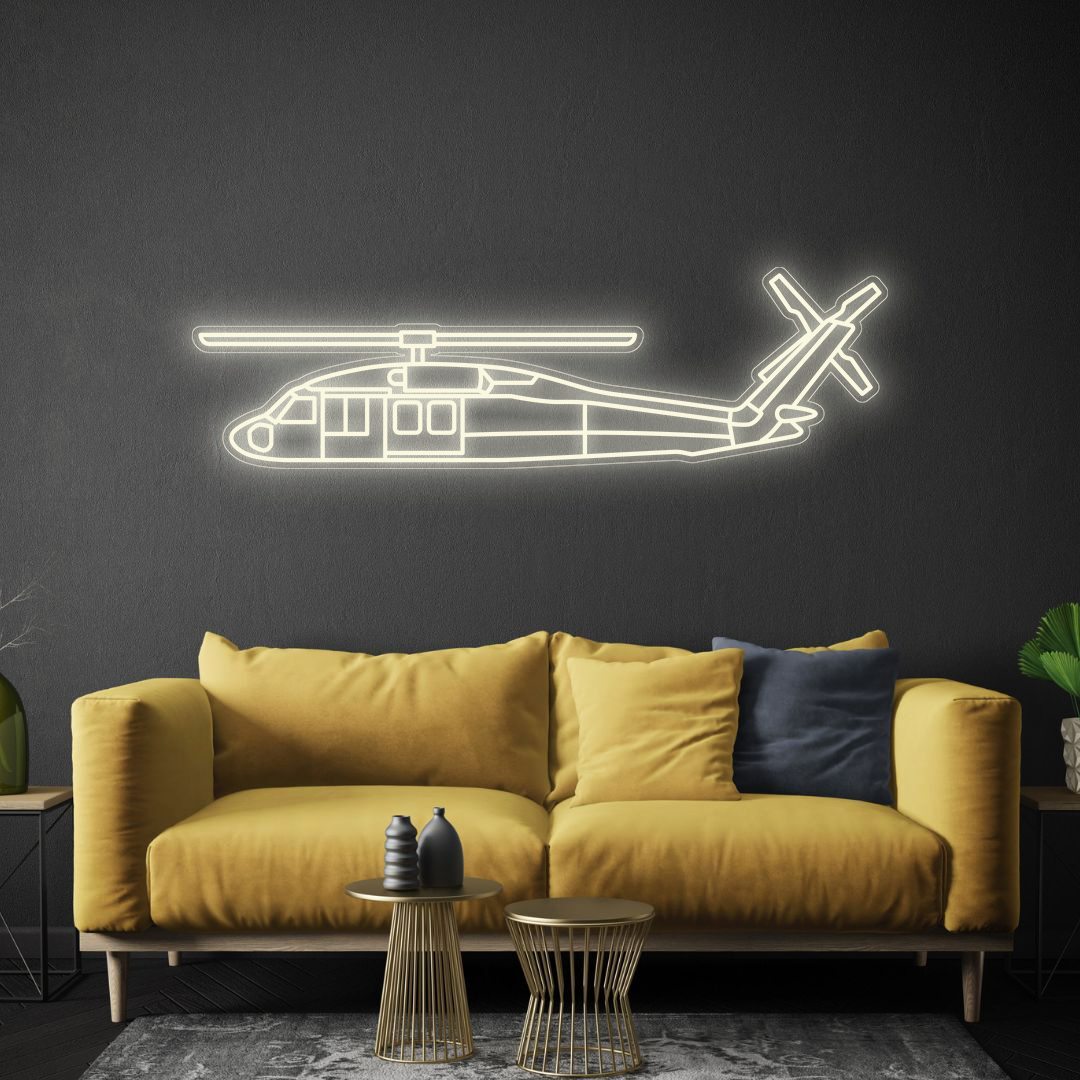 UH-60 Black Hawk Neon Silhouette