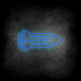 Space Shuttle System Neon Silhouette