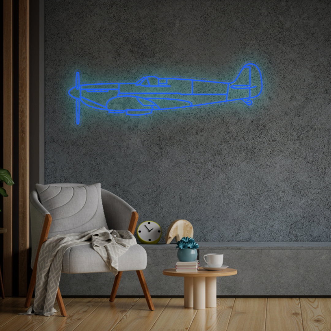 Spitfire Mk II Neon Silhouette