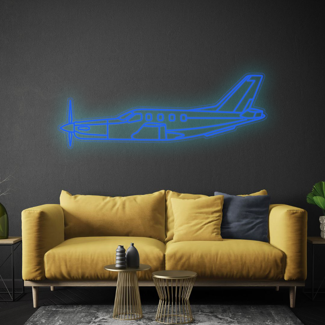 TBM 850 Neon Silhouette