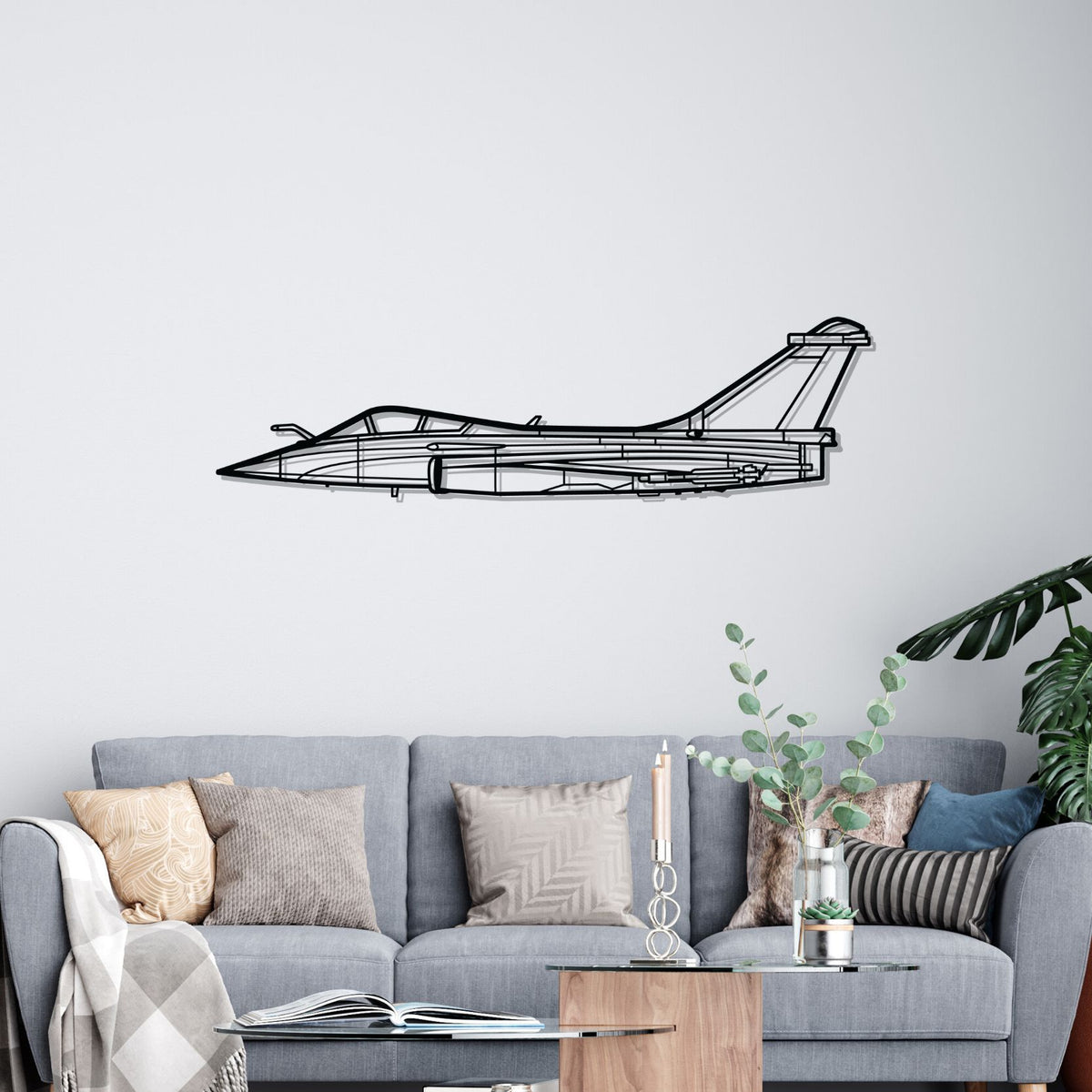 Rafale C Silhouette Metal Wall Art