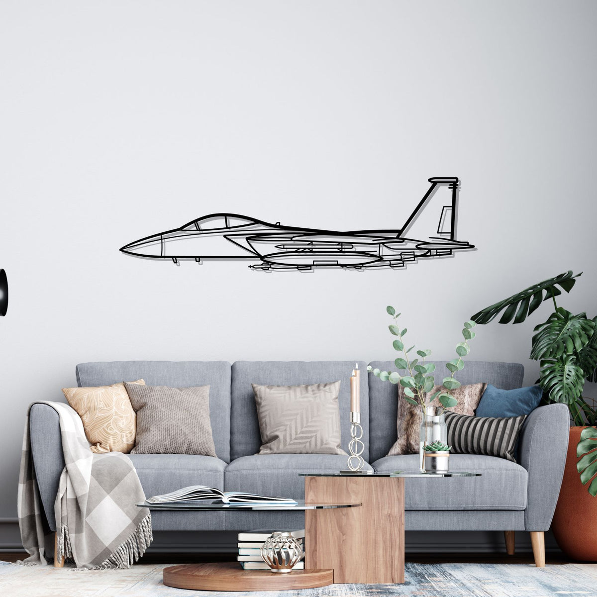 F-15 Strike Eagle Silhouette Metal Wall Art