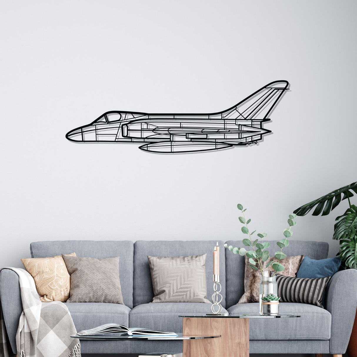 F4D Skyray Silhouette Metal Wall Art