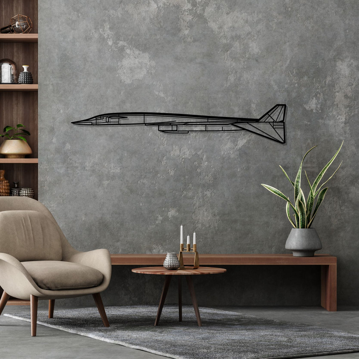 XB70 Valkyrie Silhouette Metal Wall Art