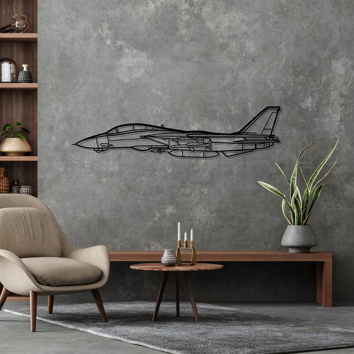 F-14 Tomcat Silhouette Metal Wall Art