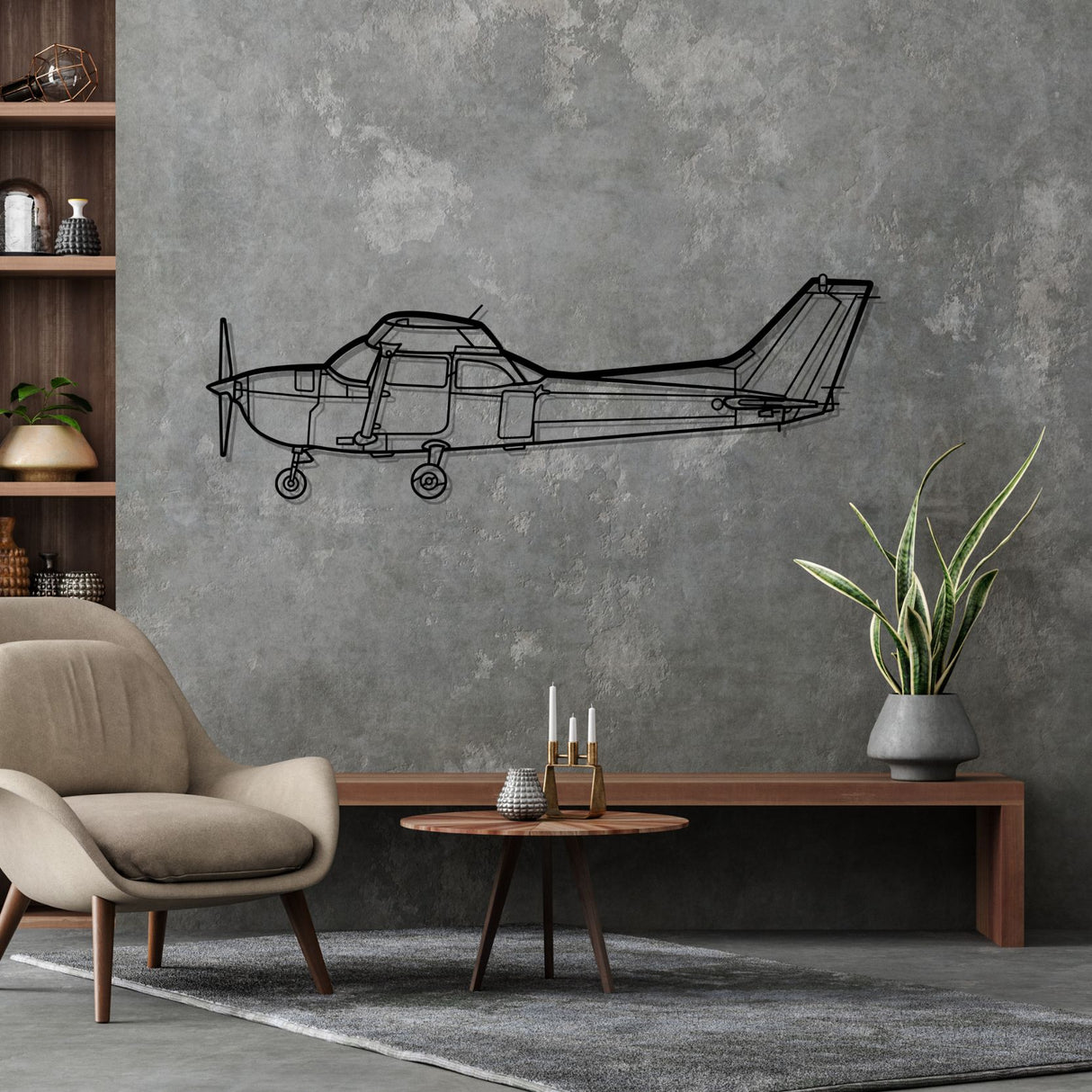 Skyhawk 172 Silhouette Metal Wall Art