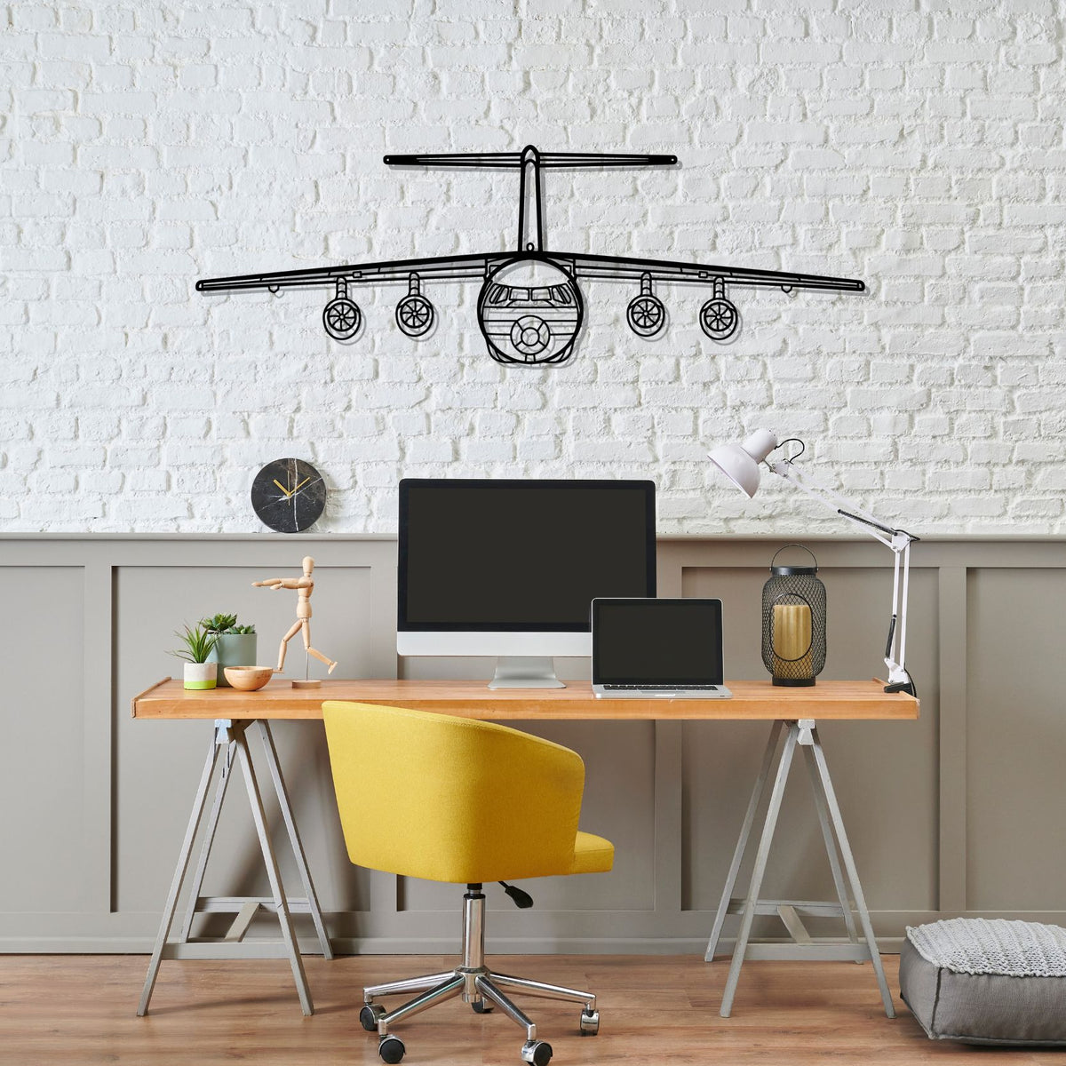 BAe 146 Silhouette Metal Wall Art