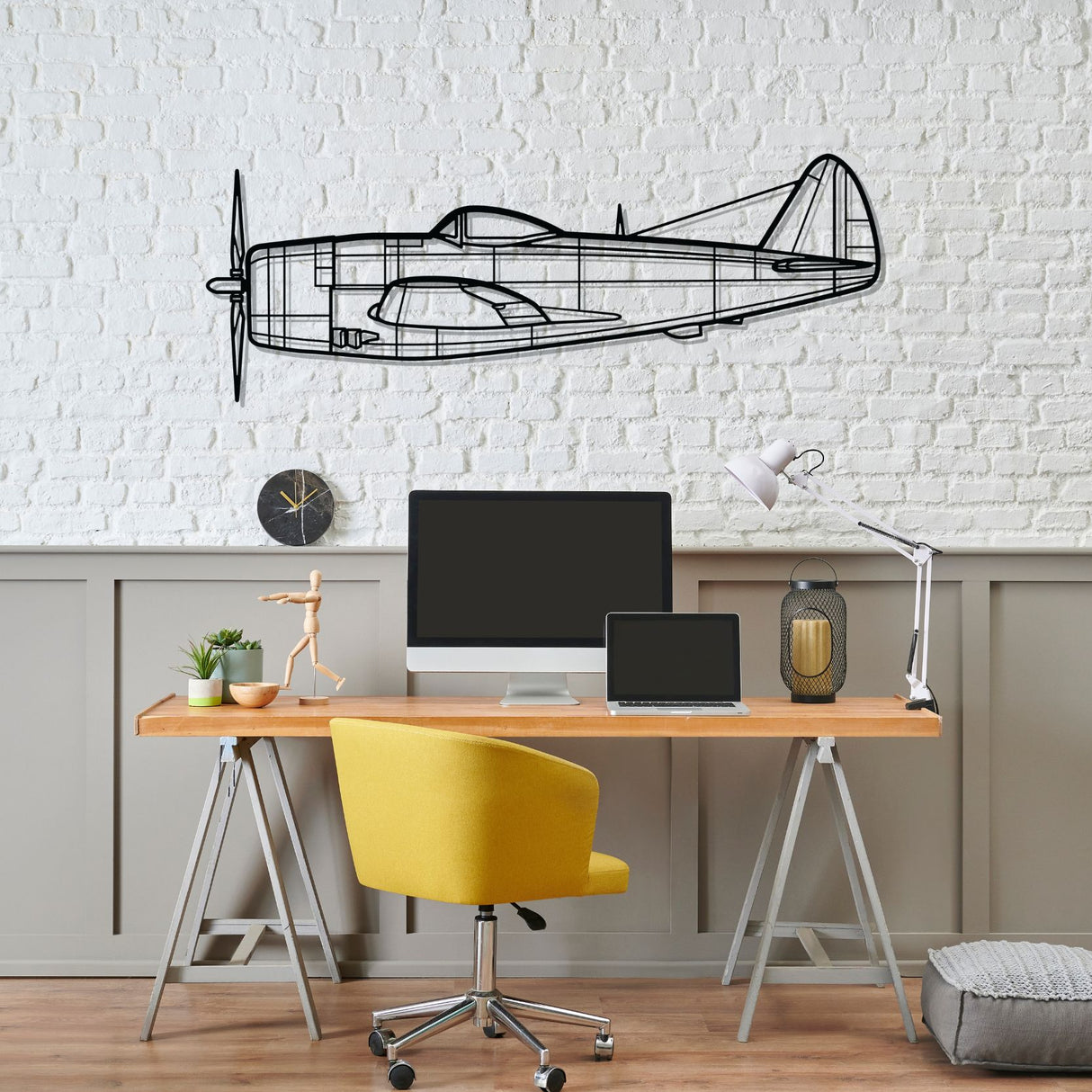 P-47D Silhouette Metal Wall Art