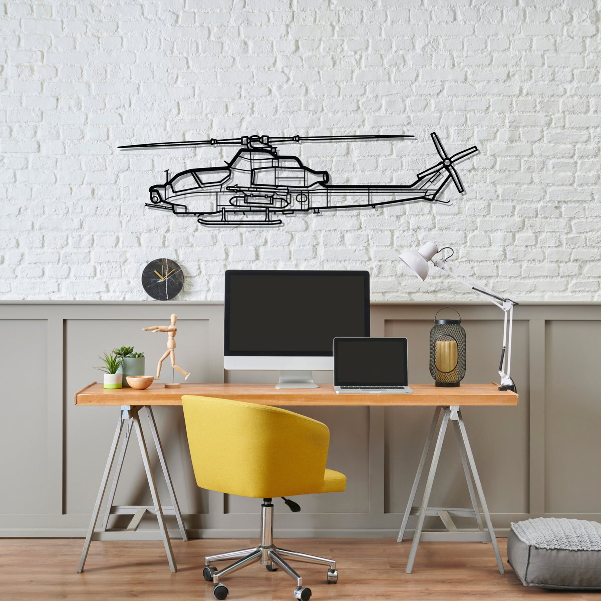 AH-1Z Viper Silhouette Metal Wall Art