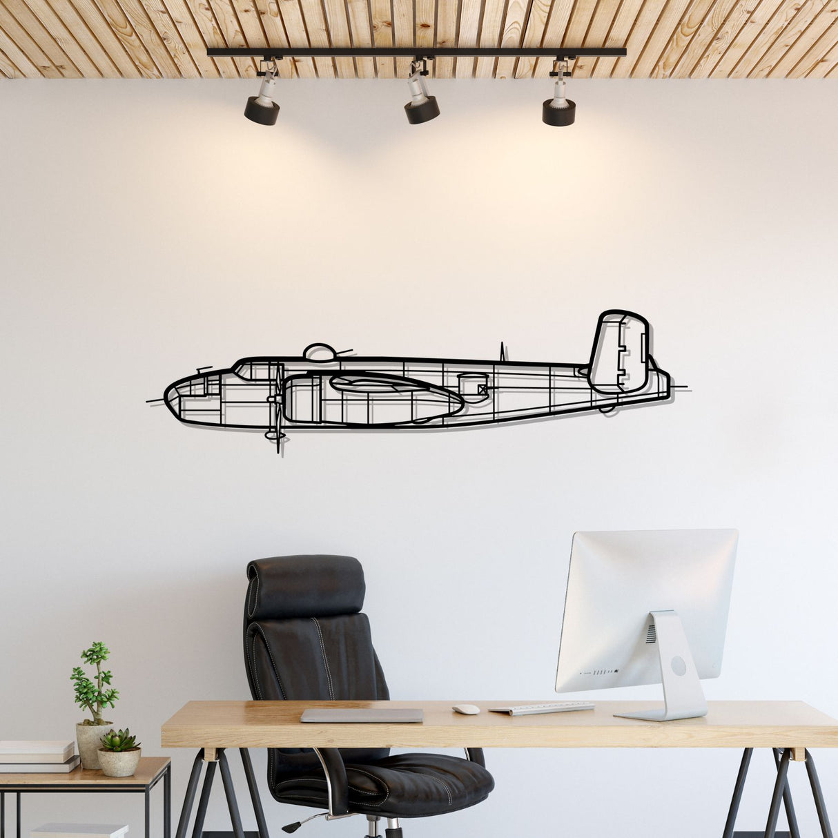 B25J Silhouette Metal Wall Art