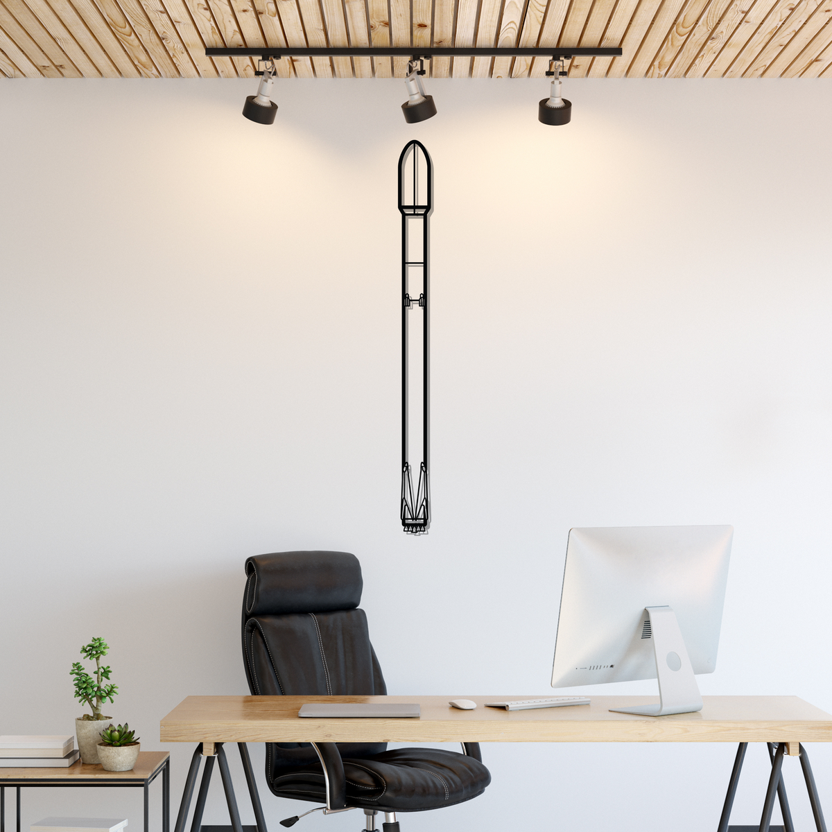 Falcon 9 Silhouette Metal Wall Art
