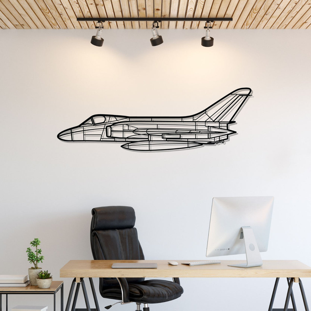 F4D Skyray Silhouette Metal Wall Art