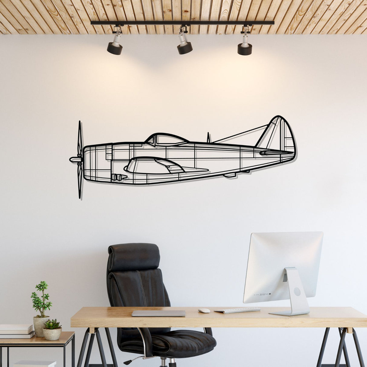 P-47D Silhouette Metal Wall Art