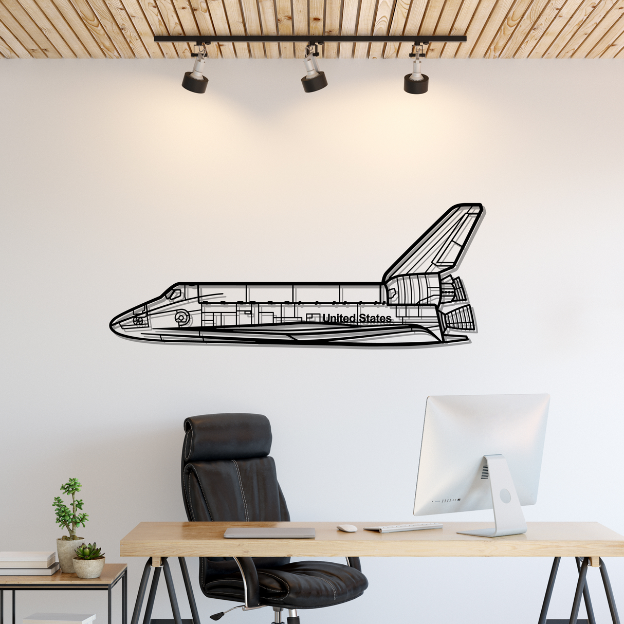Space Shuttle Silhouette Metal Wall Art
